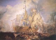 Joseph Mallord William Turner The Battle of Trafalgar (mk25) oil painting reproduction